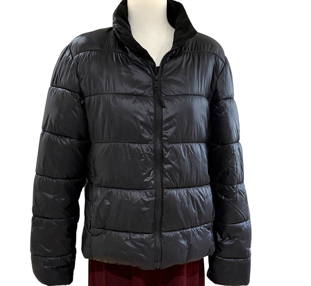 GAP ColdControl Puffer Jacket Medium Black Quilted Water Resistant Winter Coat